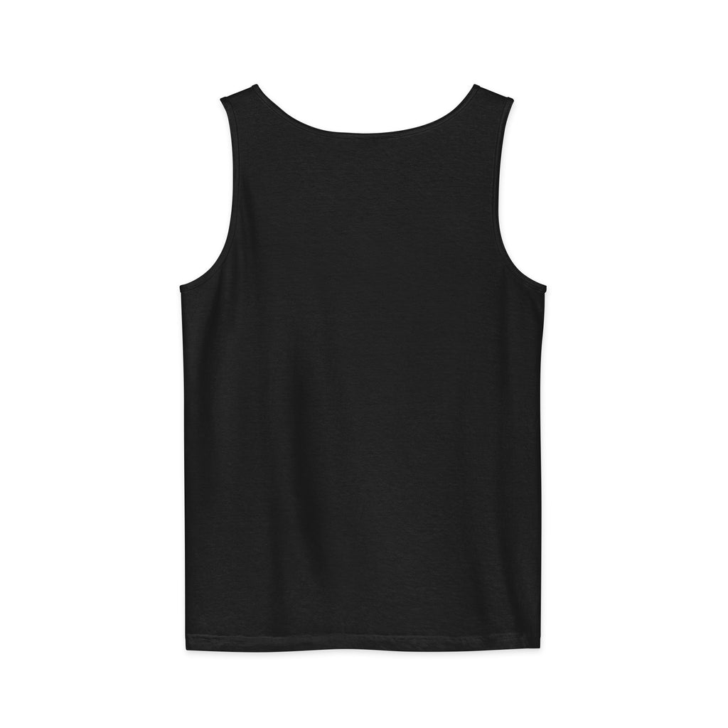 Nasty Tee's Spread Your Ceef Burtains spoonerism garment dyed tank, skull badge graphic, unisex