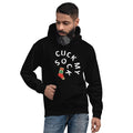 Nasty Tee's Cuck My Sock spoonerism hoodie, skull badge graphic, unisex