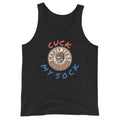 Nasty Tee's Cuck My Sock spoonerism tank, skull badge red and blue graphic, unisex
