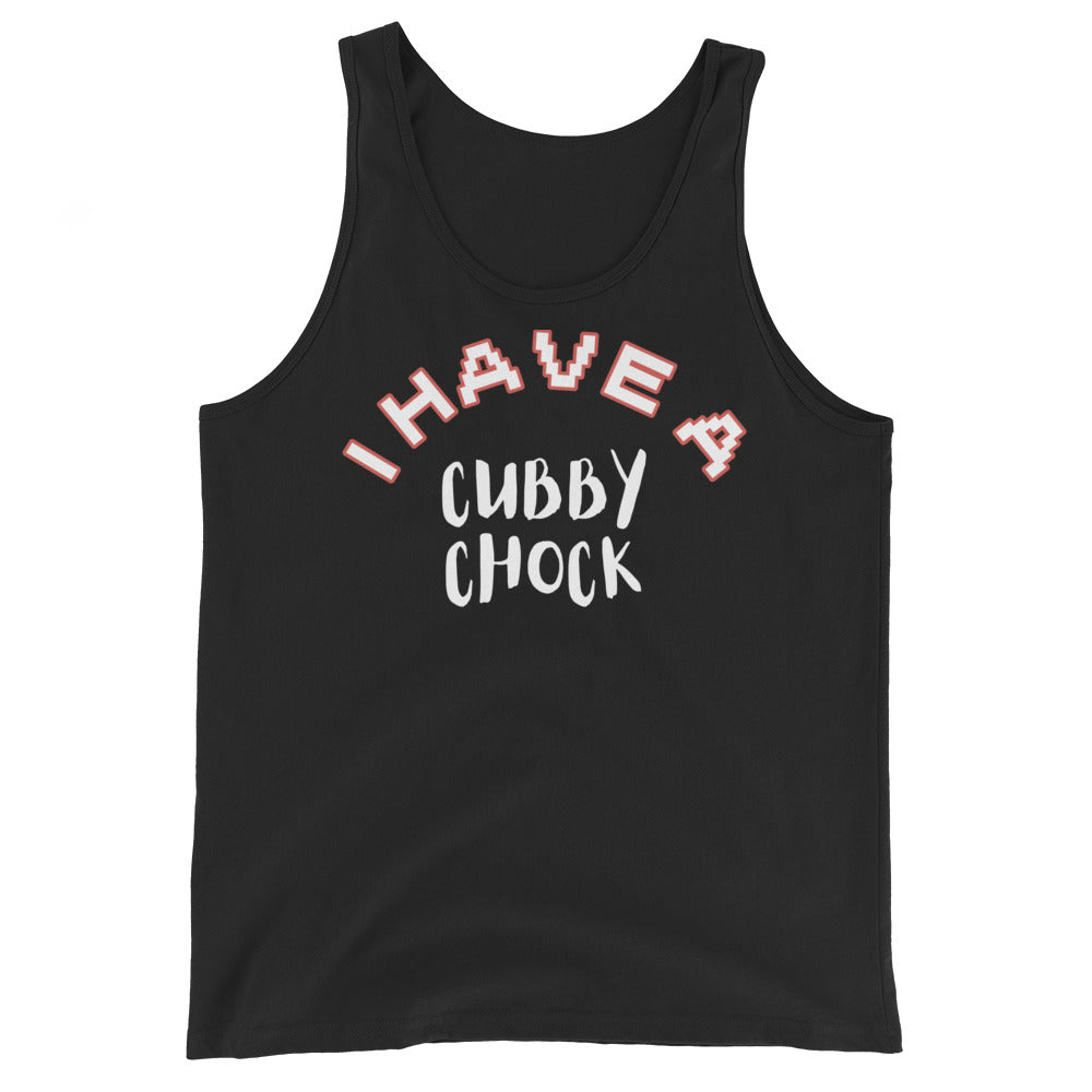 Nasty Tee's I Have A Cubby Chock spoonerism tank, skull badge graphic, unisex
