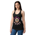 Nasty Tee's Puck My Fussy spoonerism racerback tank, skull badge graphic, fitted women's silhouette